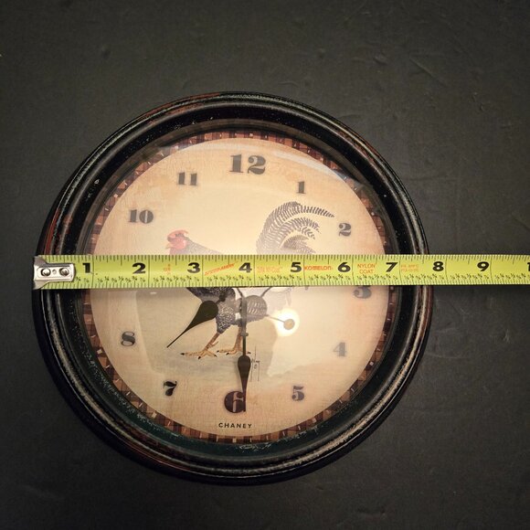 CHANEY METAL ROOSTER WALL CLOCK - Picture 4 of 6